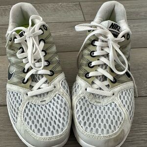 Nike White Sneakers with Lime Green Insole